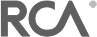 Logo de RCA en gris sur fond transparent.